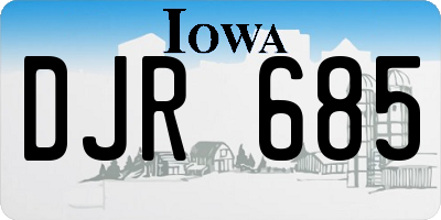 IA license plate DJR685