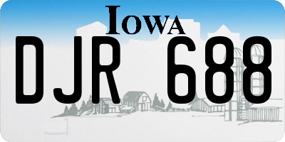IA license plate DJR688