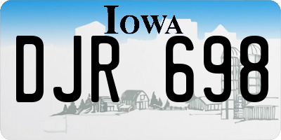 IA license plate DJR698