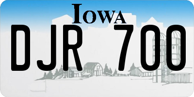 IA license plate DJR700