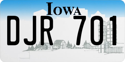 IA license plate DJR701