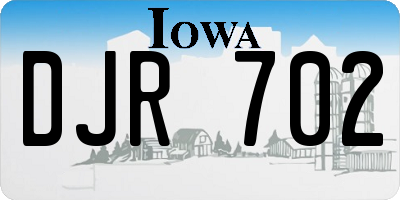 IA license plate DJR702