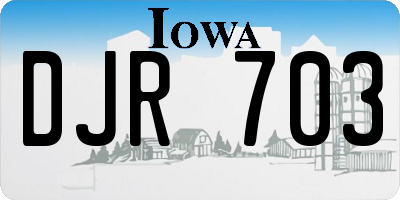 IA license plate DJR703