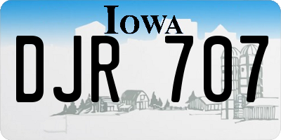 IA license plate DJR707