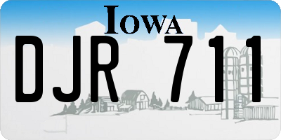 IA license plate DJR711