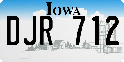 IA license plate DJR712