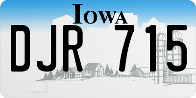 IA license plate DJR715