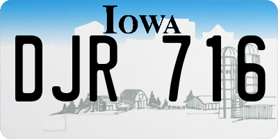 IA license plate DJR716