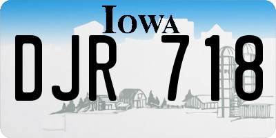 IA license plate DJR718