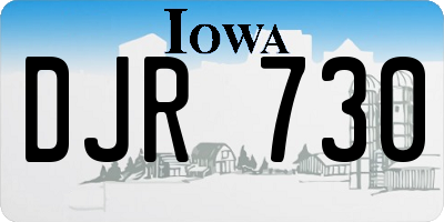IA license plate DJR730
