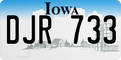 IA license plate DJR733