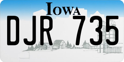 IA license plate DJR735