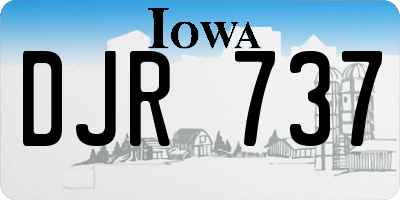 IA license plate DJR737