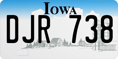 IA license plate DJR738