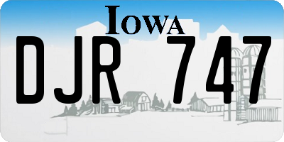 IA license plate DJR747