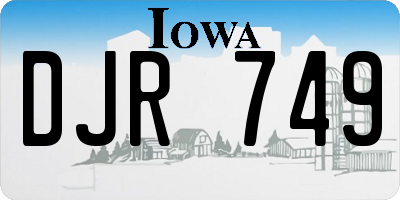 IA license plate DJR749
