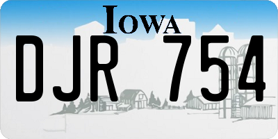 IA license plate DJR754