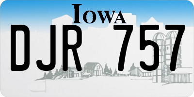 IA license plate DJR757