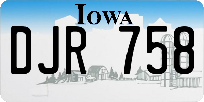 IA license plate DJR758