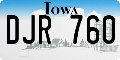 IA license plate DJR760