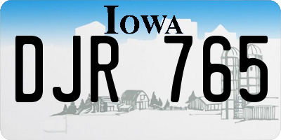 IA license plate DJR765