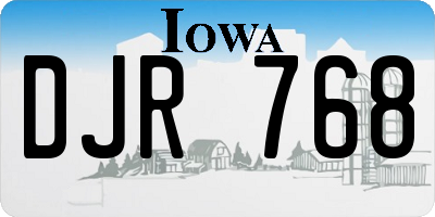 IA license plate DJR768