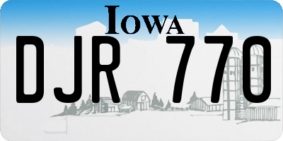 IA license plate DJR770