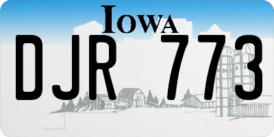 IA license plate DJR773