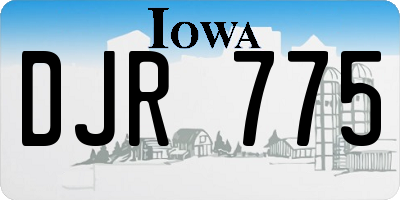 IA license plate DJR775