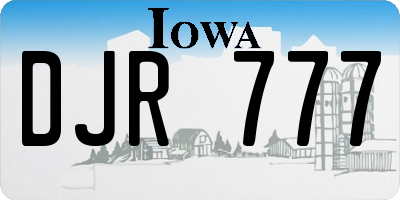 IA license plate DJR777