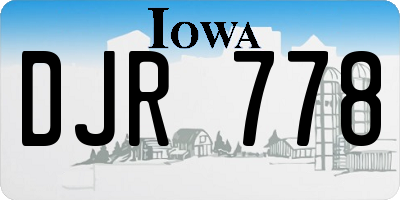 IA license plate DJR778