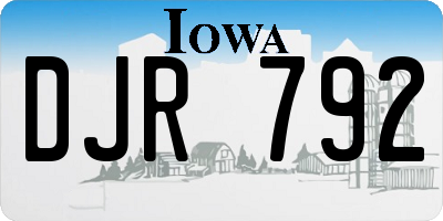 IA license plate DJR792