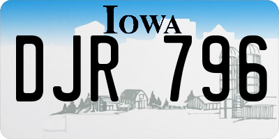 IA license plate DJR796