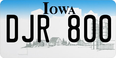 IA license plate DJR800