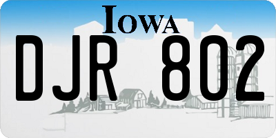 IA license plate DJR802