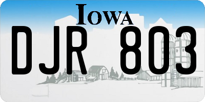 IA license plate DJR803