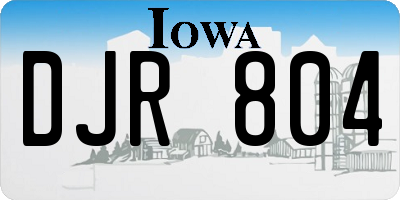 IA license plate DJR804