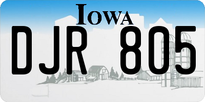 IA license plate DJR805