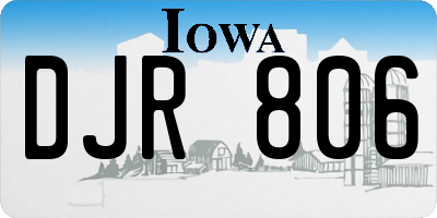 IA license plate DJR806