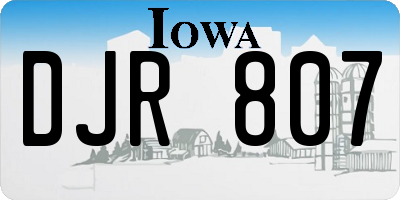 IA license plate DJR807