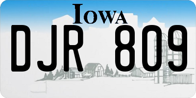 IA license plate DJR809