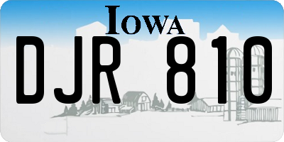 IA license plate DJR810
