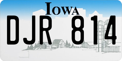 IA license plate DJR814
