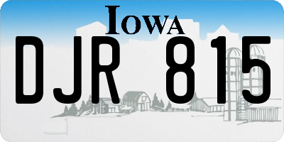 IA license plate DJR815
