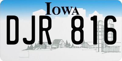IA license plate DJR816