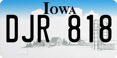 IA license plate DJR818