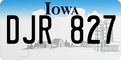 IA license plate DJR827