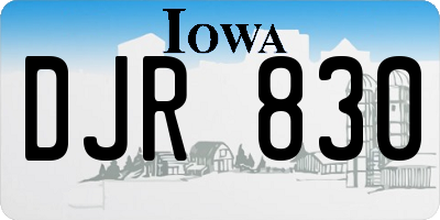 IA license plate DJR830
