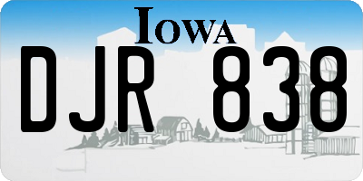 IA license plate DJR838