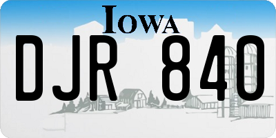 IA license plate DJR840